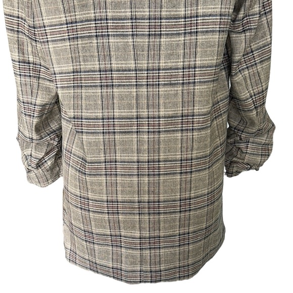 Lulus Coffee Dates Light Brown Plaid Ruched Sleeve Blazer - XS - Picture 11 of 15